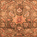 Square Machine Washable Abstract Orange Modern Area Rugs, wshabs3521org