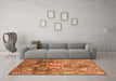 Machine Washable Abstract Orange Modern Area Rugs in a Living Room, wshabs3521org