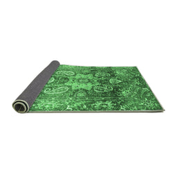 Sideview of Abstract Emerald Green Modern Rug, abs3521emgrn