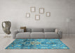 Machine Washable Abstract Light Blue Modern Rug in a Living Room, wshabs3521lblu