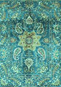 Abstract Turquoise Modern Rug, abs3521turq