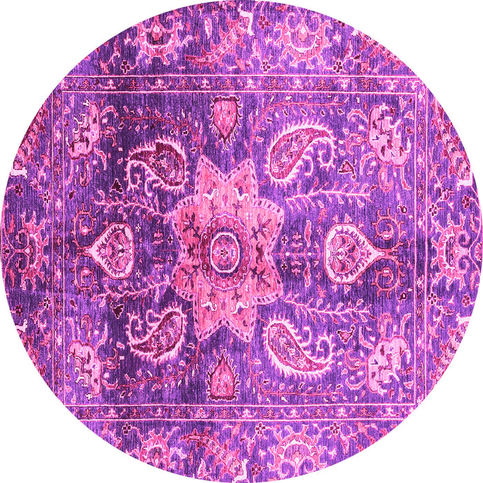 Round Abstract Pink Modern Rug, abs3521pnk