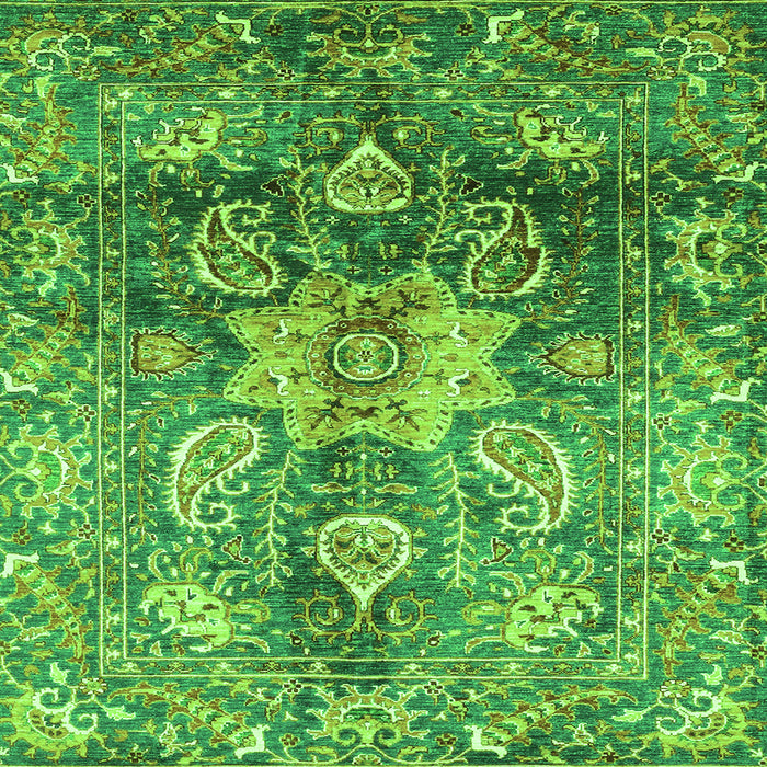 Square Abstract Green Modern Rug, abs3521grn