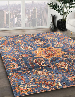 Machine Washable Abstract Rosy-Finch Purple Rug in a Family Room, wshabs3521