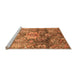 Sideview of Machine Washable Abstract Orange Modern Area Rugs, wshabs3521org