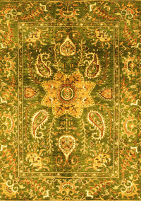 Abstract Yellow Modern Rug, abs3521yw