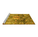Sideview of Machine Washable Abstract Yellow Modern Rug, wshabs3521yw