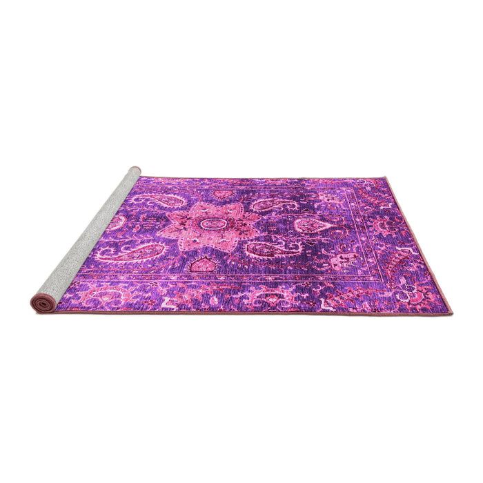 Sideview of Machine Washable Abstract Pink Modern Rug, wshabs3521pnk