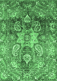 Abstract Emerald Green Modern Rug, abs3521emgrn