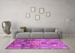 Machine Washable Abstract Pink Modern Rug in a Living Room, wshabs3521pnk