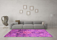 Machine Washable Abstract Pink Modern Rug, wshabs3521pnk