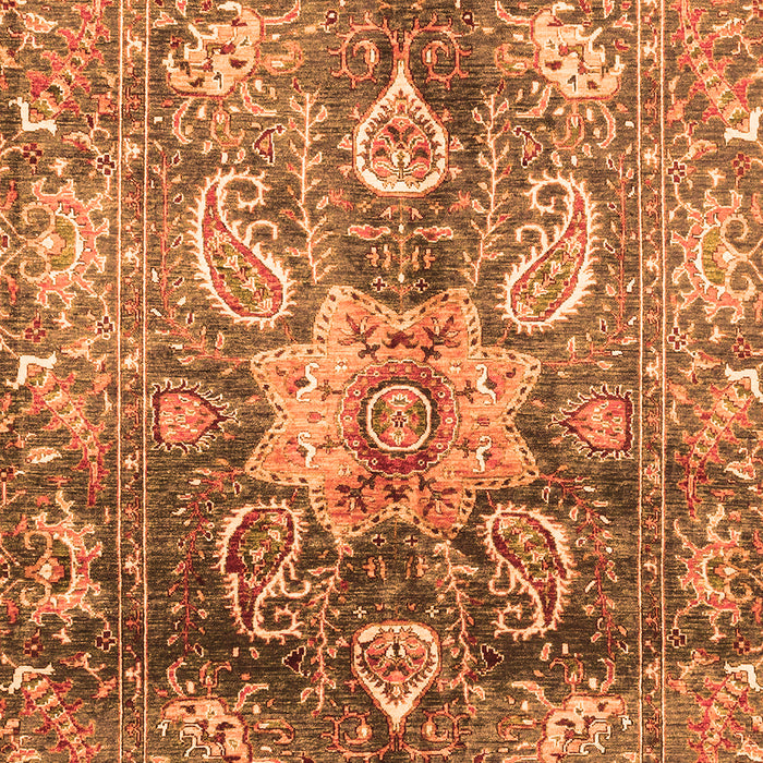 Machine Washable Abstract Orange Modern Area Rugs, wshabs3521org