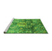 Sideview of Machine Washable Abstract Green Modern Area Rugs, wshabs3521grn