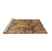 Sideview of Machine Washable Abstract Brown Modern Rug, wshabs3521brn