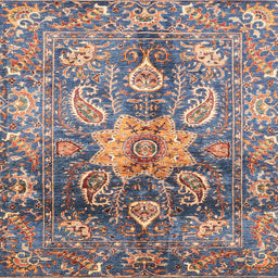 Square Machine Washable Abstract Rosy-Finch Purple Rug, wshabs3521