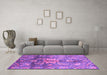 Machine Washable Abstract Purple Modern Area Rugs in a Living Room, wshabs3521pur