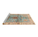 Sideview of Machine Washable Abstract Sage Green Rug, wshabs3522