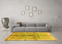 Machine Washable Oriental Yellow Traditional Rug, wshabs3522yw