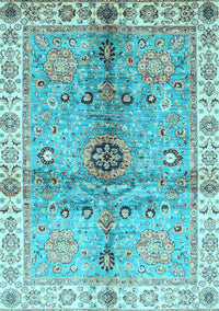 Oriental Light Blue Traditional Rug, abs3522lblu