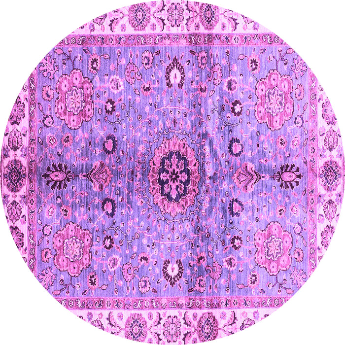 Round Oriental Purple Traditional Rug, abs3522pur