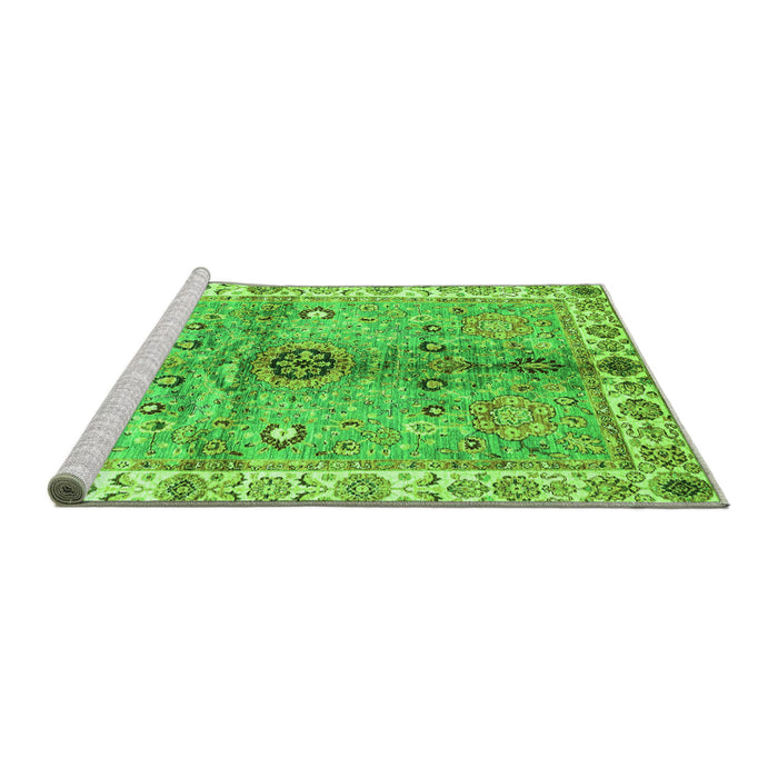Sideview of Machine Washable Oriental Green Traditional Area Rugs, wshabs3522grn