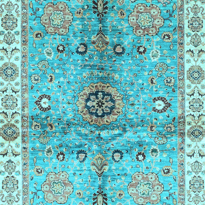 Machine Washable Oriental Light Blue Traditional Rug, wshabs3522lblu