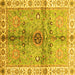 Square Oriental Yellow Traditional Rug, abs3522yw