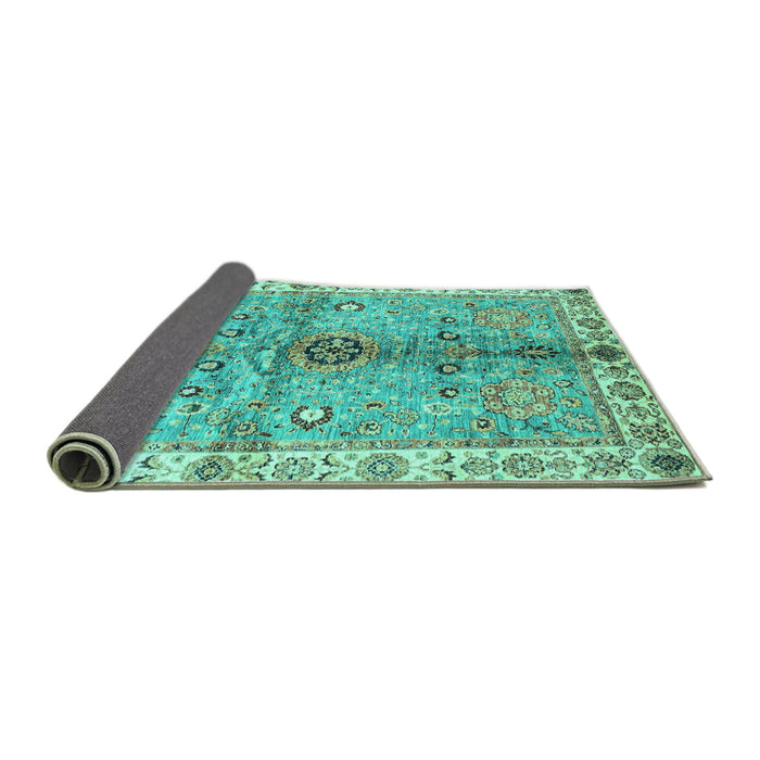 Sideview of Oriental Turquoise Traditional Rug, abs3522turq