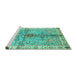 Sideview of Machine Washable Oriental Turquoise Traditional Area Rugs, wshabs3522turq