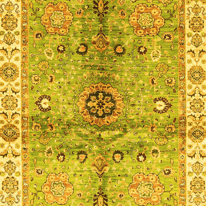 Machine Washable Oriental Yellow Traditional Rug, wshabs3522yw