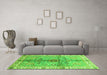 Machine Washable Oriental Green Traditional Area Rugs in a Living Room,, wshabs3522grn