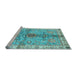 Sideview of Machine Washable Oriental Light Blue Traditional Rug, wshabs3522lblu