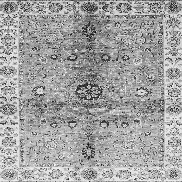Square Machine Washable Oriental Gray Traditional Rug, wshabs3522gry