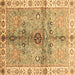 Square Oriental Brown Traditional Rug, abs3522brn