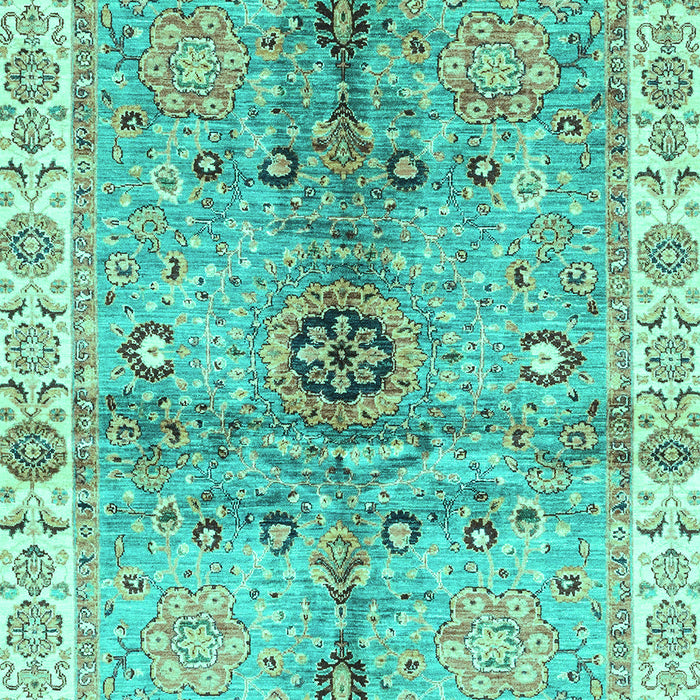 Machine Washable Oriental Turquoise Traditional Area Rugs, wshabs3522turq
