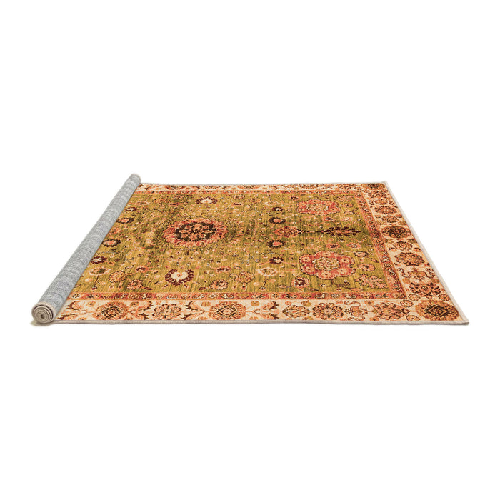 Sideview of Machine Washable Oriental Orange Traditional Area Rugs, wshabs3522org