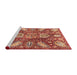 Sideview of Machine Washable Abstract Red Rug, wshabs3523