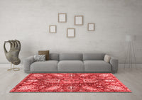 Machine Washable Abstract Red Modern Rug, wshabs3523red