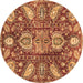 Round Machine Washable Abstract Brown Modern Rug, wshabs3523brn