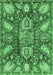 Machine Washable Abstract Emerald Green Modern Area Rugs, wshabs3523emgrn