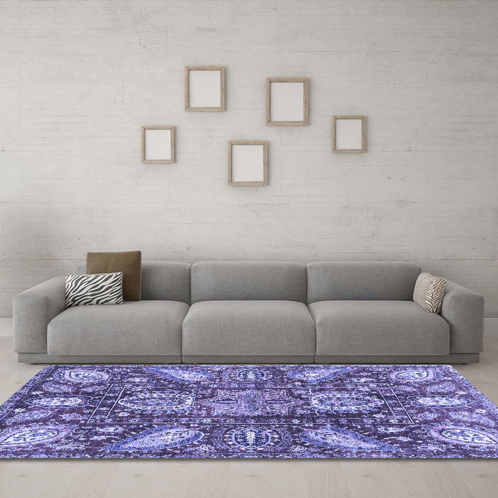 Machine Washable Abstract Blue Modern Rug in a Living Room, wshabs3523blu
