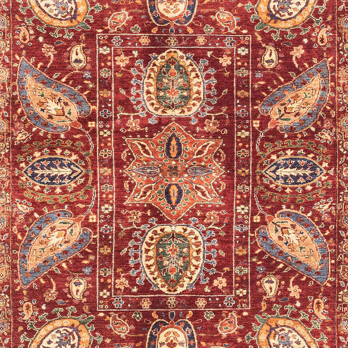 Machine Washable Abstract Red Rug, wshabs3523