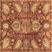 Square Machine Washable Abstract Brown Modern Rug, wshabs3523brn