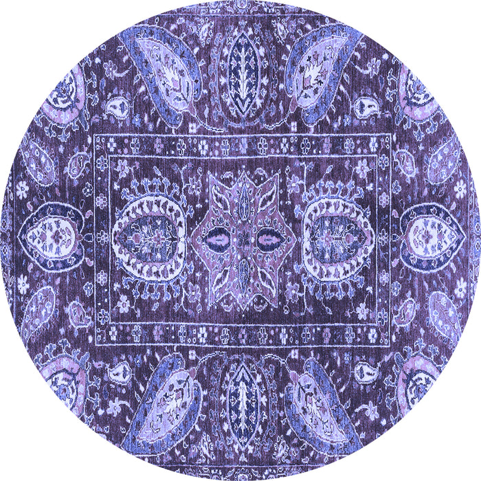 Round Machine Washable Abstract Blue Modern Rug, wshabs3523blu