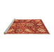 Sideview of Machine Washable Abstract Orange Modern Area Rugs, wshabs3523org