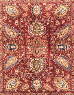 Abstract Red Modern Rug, abs3523