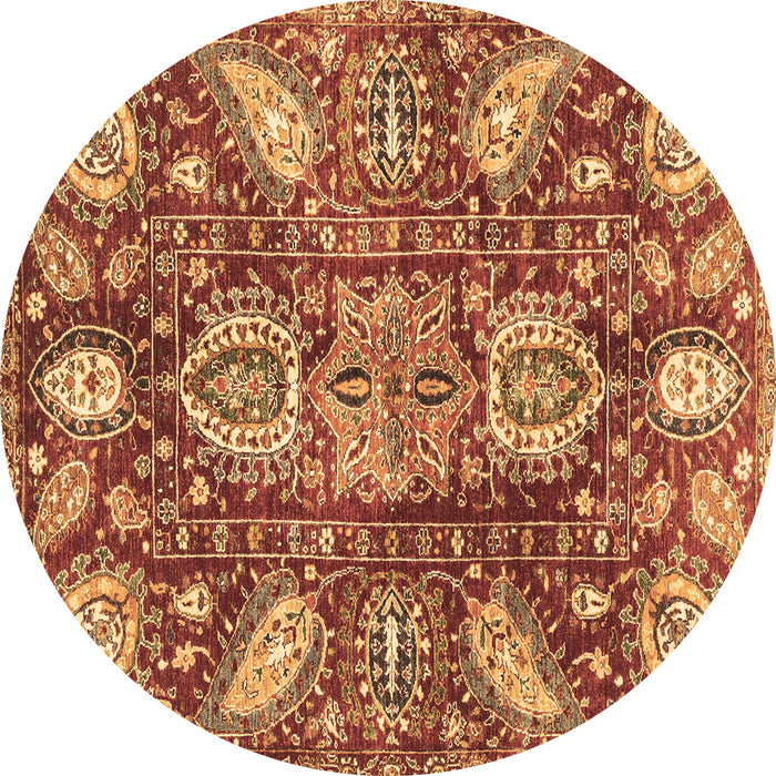 Round Abstract Brown Modern Rug, abs3523brn