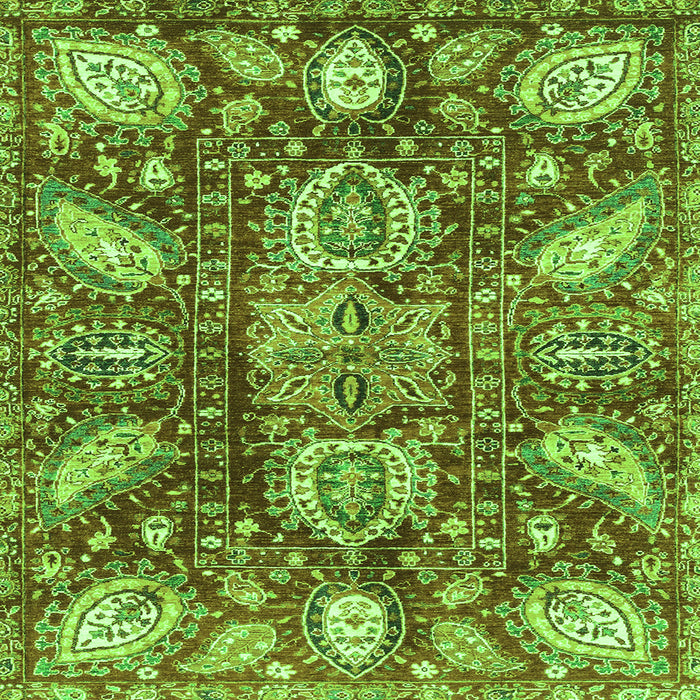 Square Abstract Green Modern Rug, abs3523grn