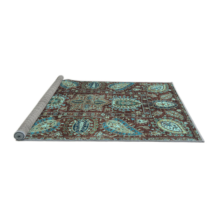 Sideview of Machine Washable Abstract Light Blue Modern Rug, wshabs3523lblu