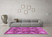 Machine Washable Abstract Purple Modern Area Rugs in a Living Room, wshabs3523pur